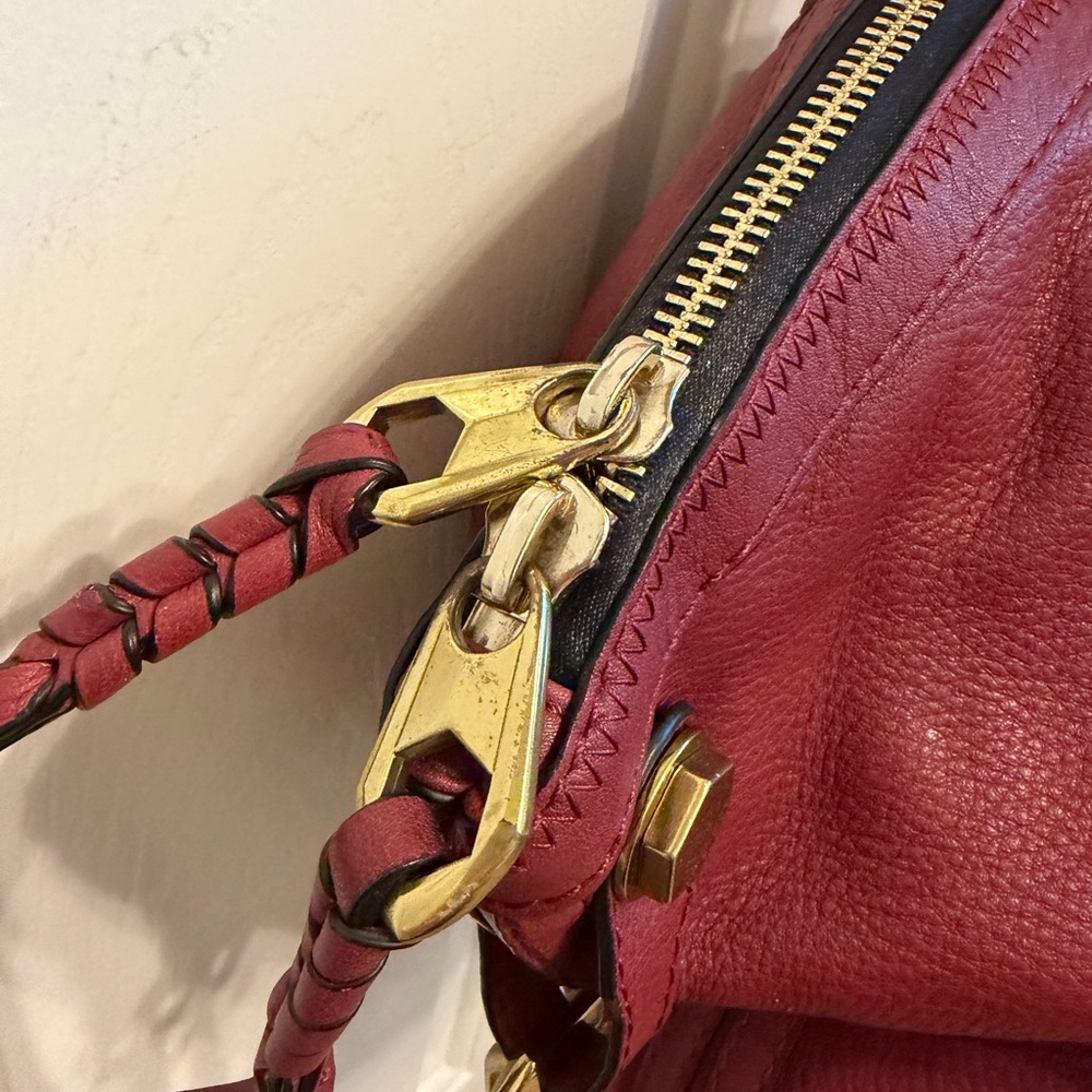 orYANY Burgundy Cassie Leather Satchel Shoulder Crossbody EUC - Picture 9 of 13